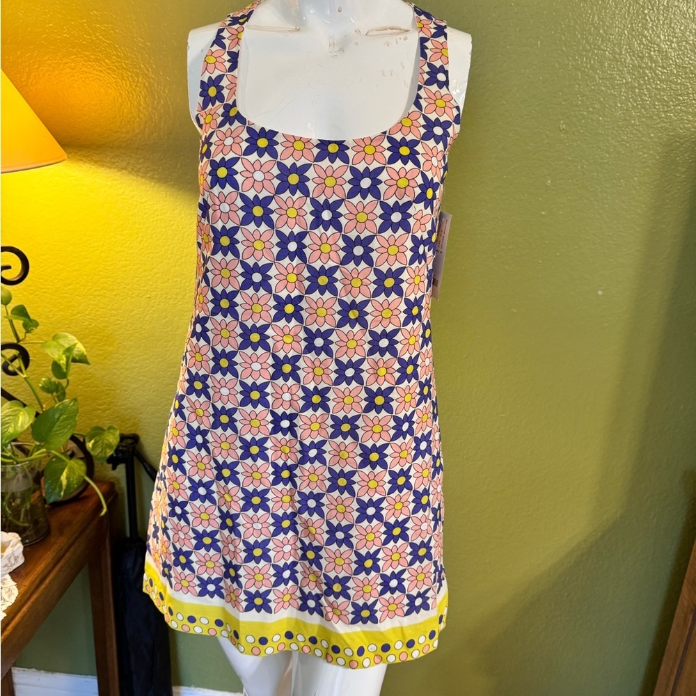 Nicole Miller White Multicolor Floral Dress